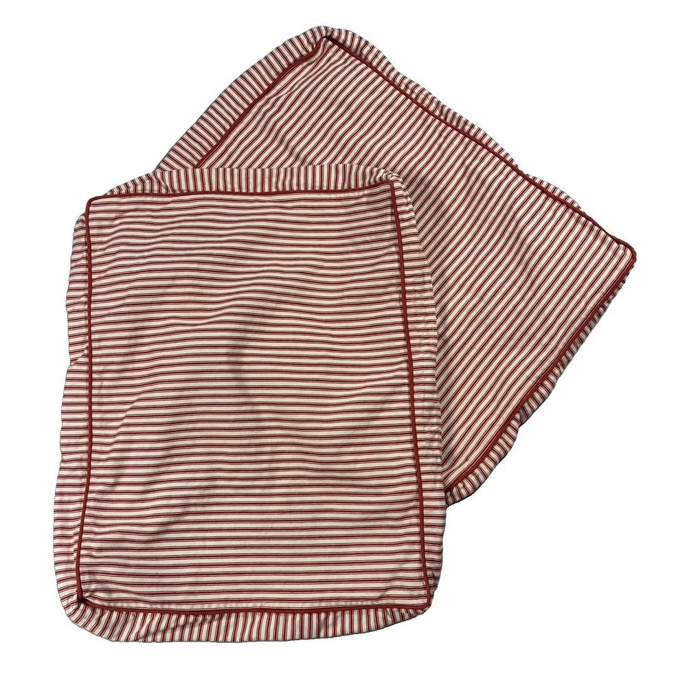 Restoration Hardware Cotton Pillow Cushion Covers Red White Modern Farmhouse